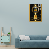 OM With Shivaling Wall Art – Vibrant Acrylic Painting for Bedroom and Living Room