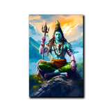 Divine Lord Shiva With Trishul Meditation Canvas Wall Paintings