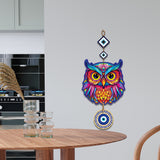 Wooden Owl Evil Eye Wall Hanging for Wall Decor