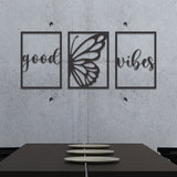 Set of 3 Pcs Good Vibes Wooden Wall Decor