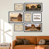 Set Of 7 Frame Sets Of Intricate Art Heritage Temples Of India