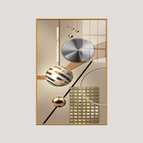 Acrylic Wall Paintings - 3D Geometry Abstract Stereo Art with Golden Background - Modern Fashion Wall Art