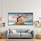 Divine Gautam Buddha Canvas Wall Paintings for Living Room, Bedroom, Meditation, Boutiques, Yoga Studios, Office & Workspaces