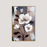 Acrylic Wall Paintings - White Flowers Floral Canvas Wall Art