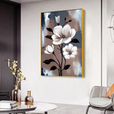 Acrylic Wall Paintings - White Flowers Floral Canvas Wall Art