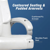 White Leatherette High Back Swivel Office Chair | Revolving Seat with Heavy Tilting Mechanism & Strong Chrome Stand