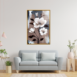 Acrylic Wall Paintings - White Flowers Floral Canvas Wall Art
