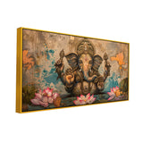 Antique Finish Ganesha Wall Frame – Timeless Art for Home