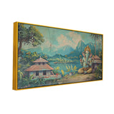 Lord Ganesha Vintage Traditional Madhubani Canvas Wall Painting