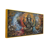 Antique-Inspired Ganesha Wall Canvas – Hindu Home Decor