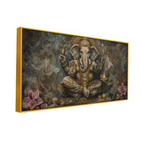 Retro Style Ganesha Wall Canvas – Hindu God Decor Piece