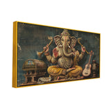 Elegant Ganesha Vintage Wall Art – Hindu God Painting