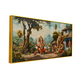 Lord Ganpati Wall Canvas – Vintage Ethnic Vibe Painting