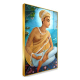 Divine Bhakti Saint Haridas – Spiritual Sitting Monk Portrait by the River for Sacred Décor