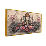 Sacred Ganesha Art in Vintage Texture – Canvas Wall Piece