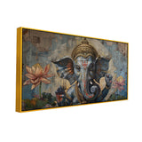 Old-World Charm Ganesha Painting – Rustic Religious Wall Art