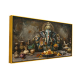 Retro Indian God Ganesha Painting – Vintage Wall Display