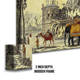 Elephant and Camel Picture Artwork Abstract Canvas Framed Painting Indian Ethnic Traditional Wall Art Large Size For Living Room Bedroom Office Restaurant Home Decoration