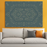 Indian Ethnic Traditional Painting On Canvas Print Abstract Geometrical Blue Wall Art Size For Living Room Wall Decoration Framed Art for Bedroom Hotel Office
