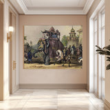 Mughal Emperor Artwork Abstract Canvas Framed Painting Indian Ethnic Traditional Wall Art Large Size For Living Room Bedroom Office Home Decoration