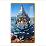 Decorative Lotus Stupa with a Hidden Buddha Acrylic Wall Paintings