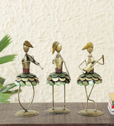 Lady musicianFigurine Set Of 3 table decor
