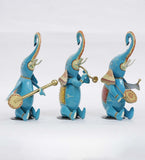 Musician Elephant Animal Figurine, Set of 3 table decor