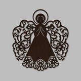 Fairy Angel Backlit Wooden Wall Hanging with LED Night Light Walnut Finish