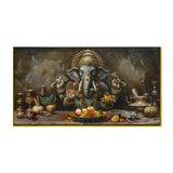 Retro Indian God Ganesha Painting – Vintage Wall Display