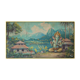 Lord Ganesha Vintage Traditional Madhubani Canvas Wall Painting
