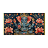 Rustic Hindu Wall Hanging – Lord Ganesha in Vintage Frame