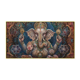 Framed Ganesha Painting in Vintage Style – Wall Art for Home Temple