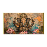 Antique Finish Ganesha Wall Frame – Timeless Art for Home