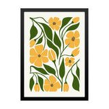 Green and Yellow Botanical Floral Photo Framed Wall Art for Home Décor