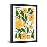 Green and Yellow Botanical Floral Photo Framed Wall Art for Home Décor