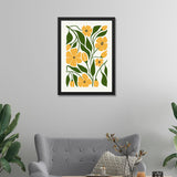 Green and Yellow Botanical Floral Photo Framed Wall Art for Home Décor