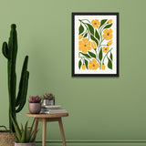 Green and Yellow Botanical Floral Photo Framed Wall Art for Home Décor