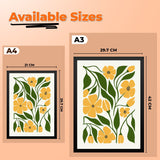 Green and Yellow Botanical Floral Photo Framed Wall Art for Home Décor