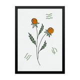 Green and Orange Botanical Photo Framed Wall Art for Home Décor