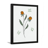 Green and Orange Botanical Photo Framed Wall Art for Home Décor