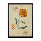 Elegant Nature Inspired Orange Floral Botanical Photo Frame Wall Art