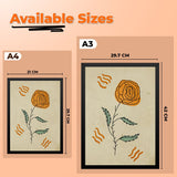 Elegant Nature Inspired Orange Floral Botanical Photo Frame Wall Art