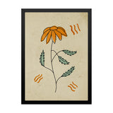 Elegant Botanical Orange Floral Plant Photo Frame for Home and Office Décor