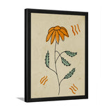 Elegant Botanical Orange Floral Plant Photo Frame for Home and Office Décor