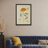 Elegant Botanical Orange Floral Plant Photo Frame for Home and Office Décor