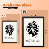 Botanical Art Prints Leaf Wall Decorative Photo Frame for Home and Office