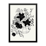 Vintage Botanical Black and White Floral Photo Frame Wall Art