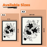 Vintage Botanical Black and White Floral Photo Frame Wall Art