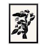Black and White Botanical Floral Photo Frame Wall Art for Home and Office Décor