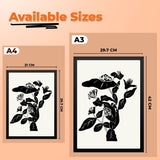 Black and White Botanical Floral Photo Frame Wall Art for Home and Office Décor